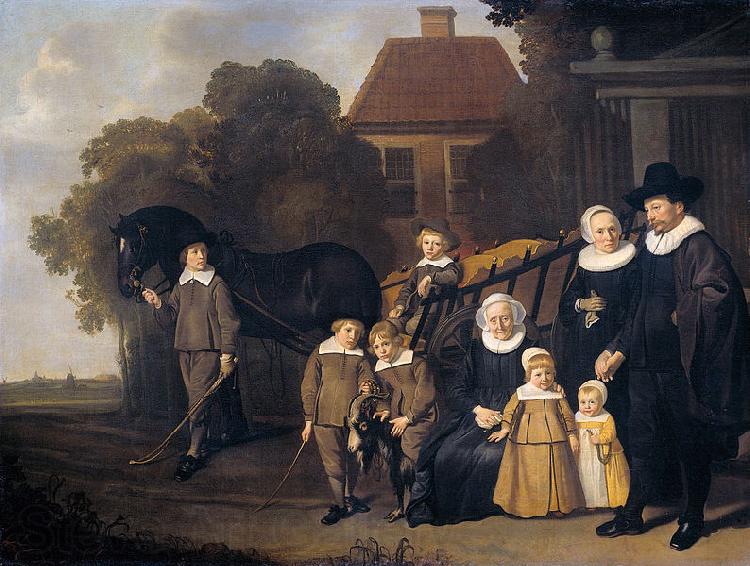 Jacob van Loo The Meebeeck Cruywagen family near the gate of their country home on the Uitweg near Amsterdam. France oil painting art